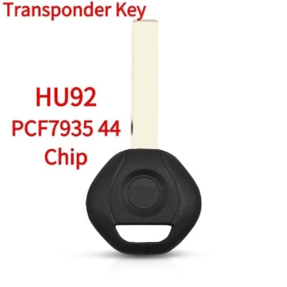 2000-2009 BMW (2-Track) EWS - HU92 Transponder Key (PCF7935 44 Chip) (Aftermarket chip )(No logo)